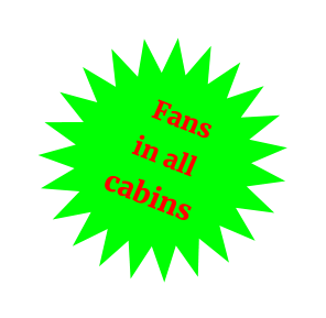 Fans  in all  cabins