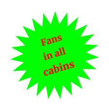 Fans  in all  cabins